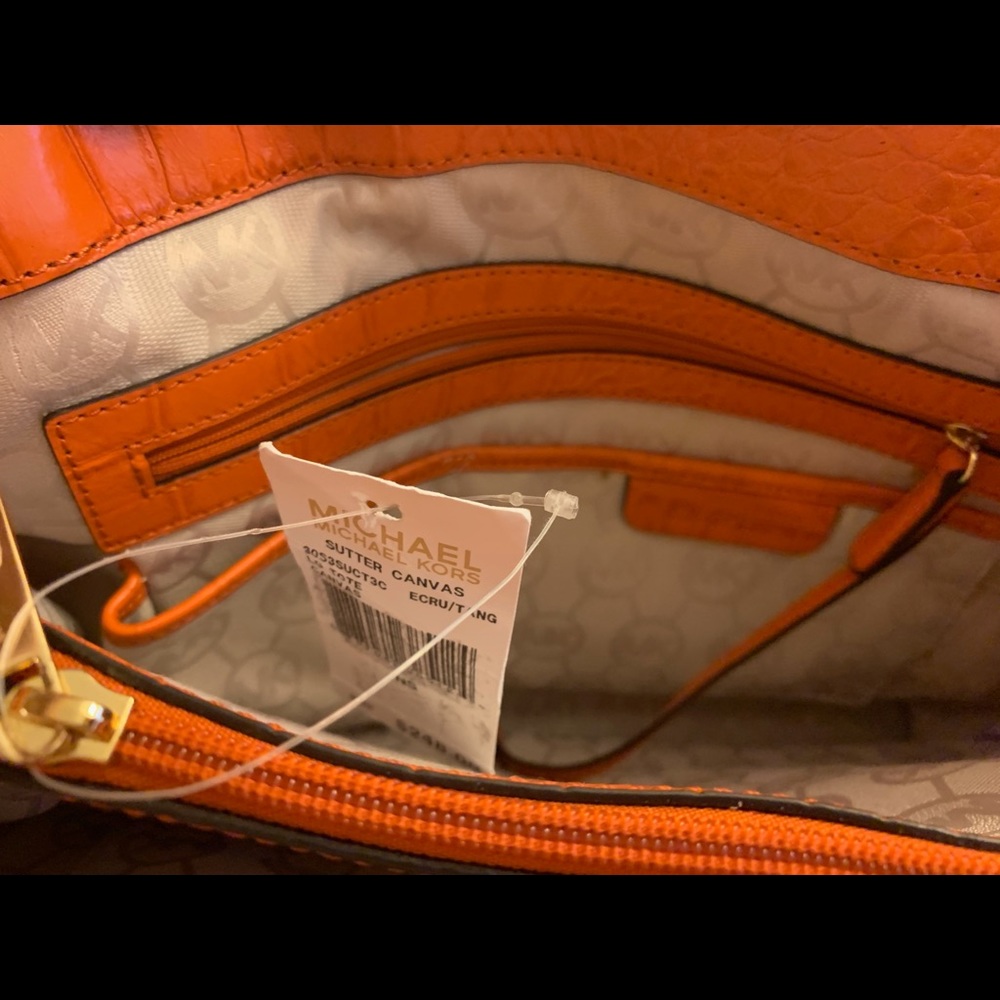 Vintage Michael Kors Orange 🍊 Croc 🐊 and Canvas - Picture 10 of 15